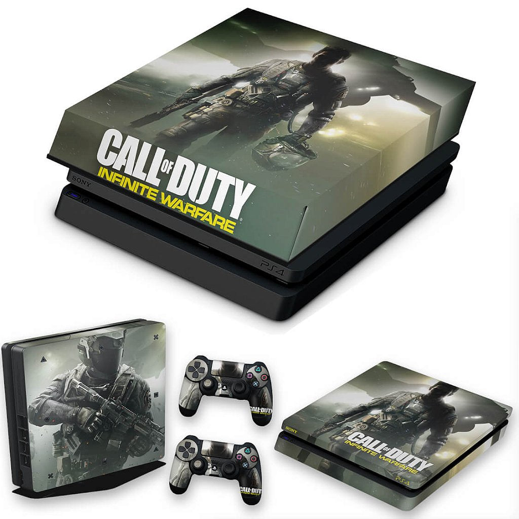 KIT Capa Anti Poeira e Skin Anti-Rage PS4 Slim - Call Of Duty: Infinite Warfare