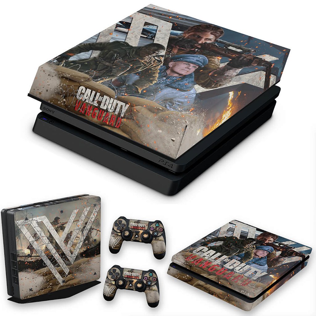 KIT Capa Anti Poeira e Skin Anti-Rage PS4 Slim - Call of Duty Vanguard