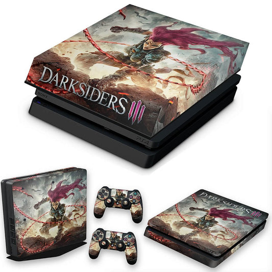 KIT Capa Anti Poeira e Skin Anti-Rage PS4 Slim - Darksiders 3