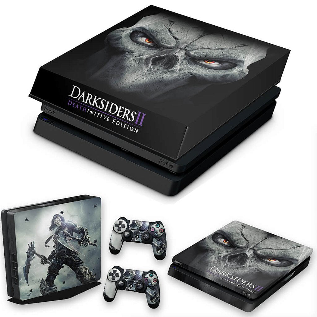KIT Capa Anti Poeira e Skin Anti-Rage PS4 Slim - Darksiders Deathinitive Edition