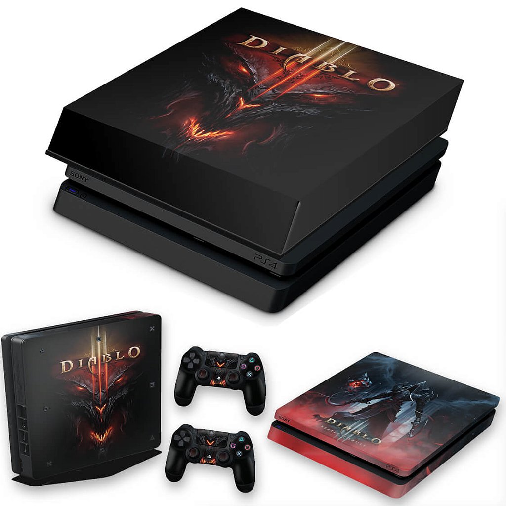 KIT Capa Anti Poeira e Skin Anti-Rage PS4 Slim - Diablo