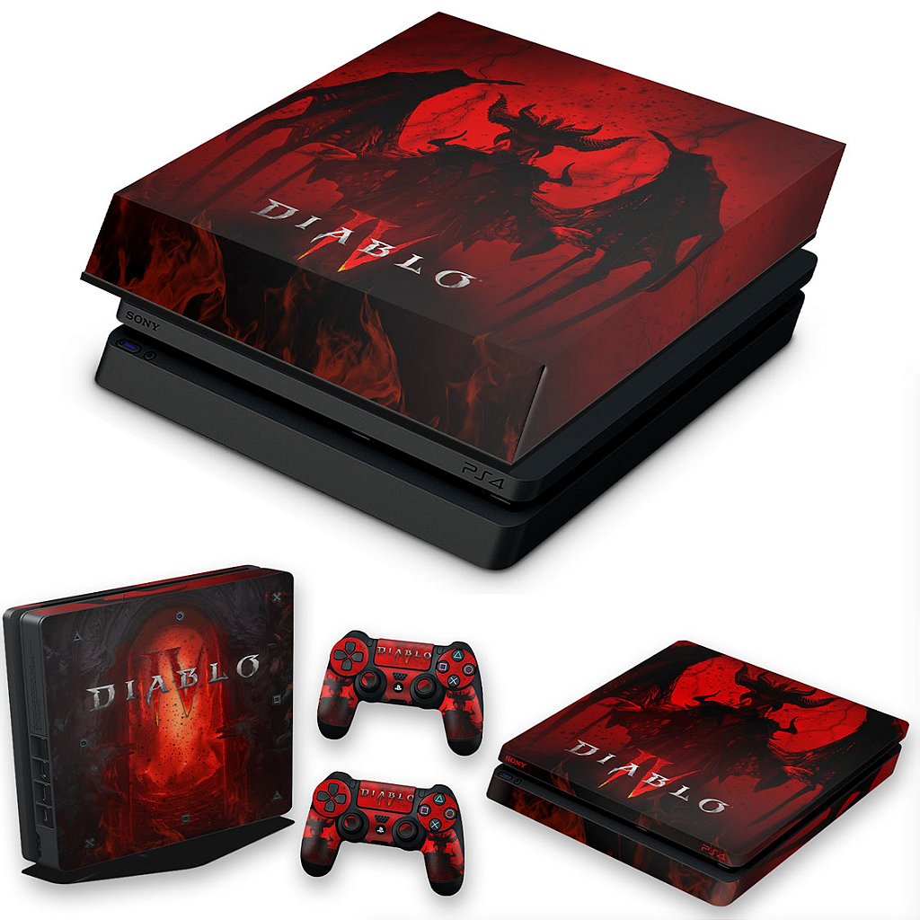 KIT Capa Anti Poeira e Skin Anti-Rage PS4 Slim - Diablo IV 4