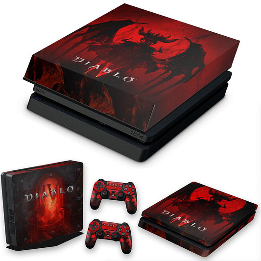 KIT Capa Anti Poeira e Skin Anti-Rage PS4 Slim - Diablo IV 4
