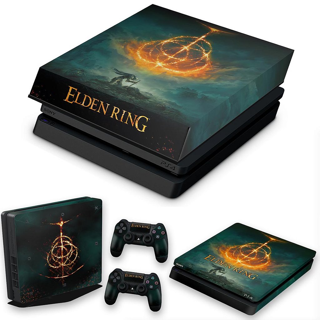 KIT Capa Anti Poeira e Skin Anti-Rage PS4 Slim - Elden Ring
