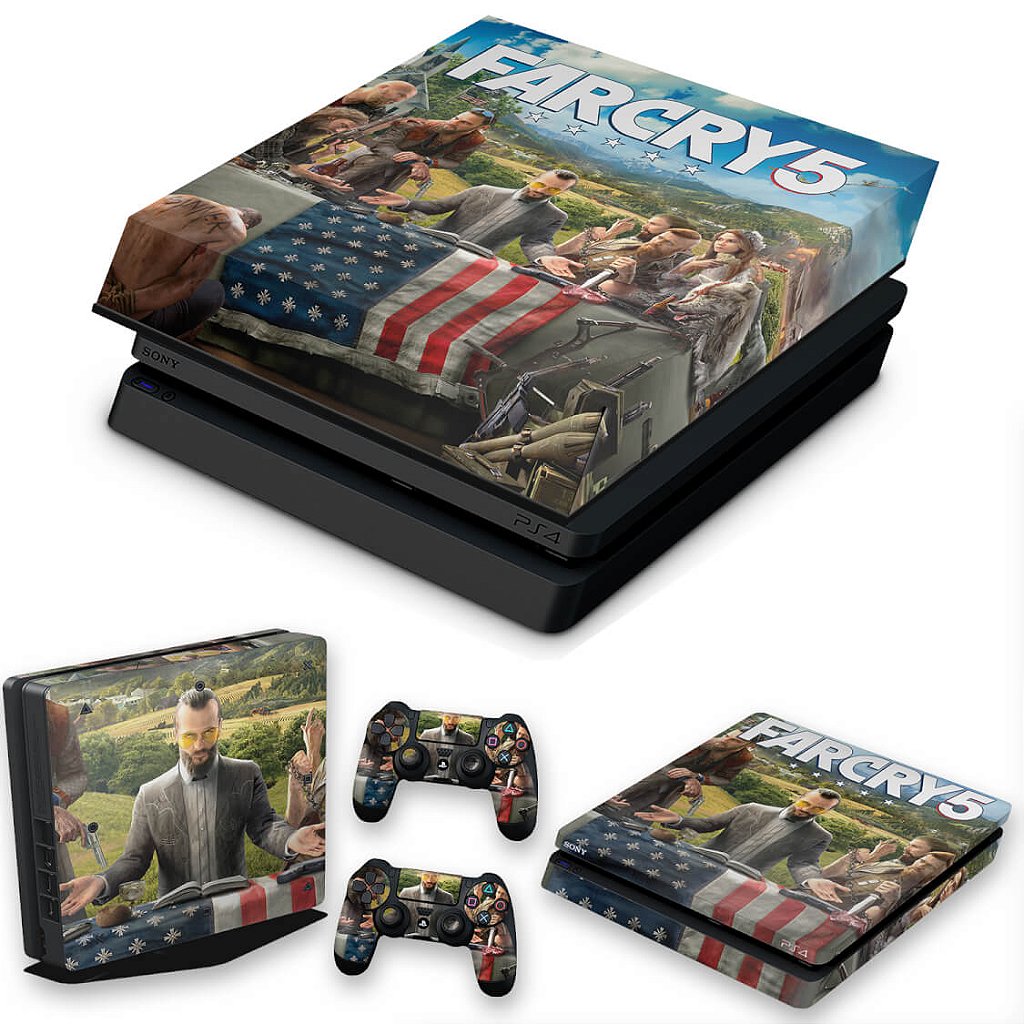 KIT Capa Anti Poeira e Skin Anti-Rage PS4 Slim - Far Cry 5