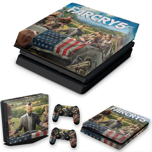 KIT Capa Anti Poeira e Skin Anti-Rage PS4 Slim - Far Cry 5