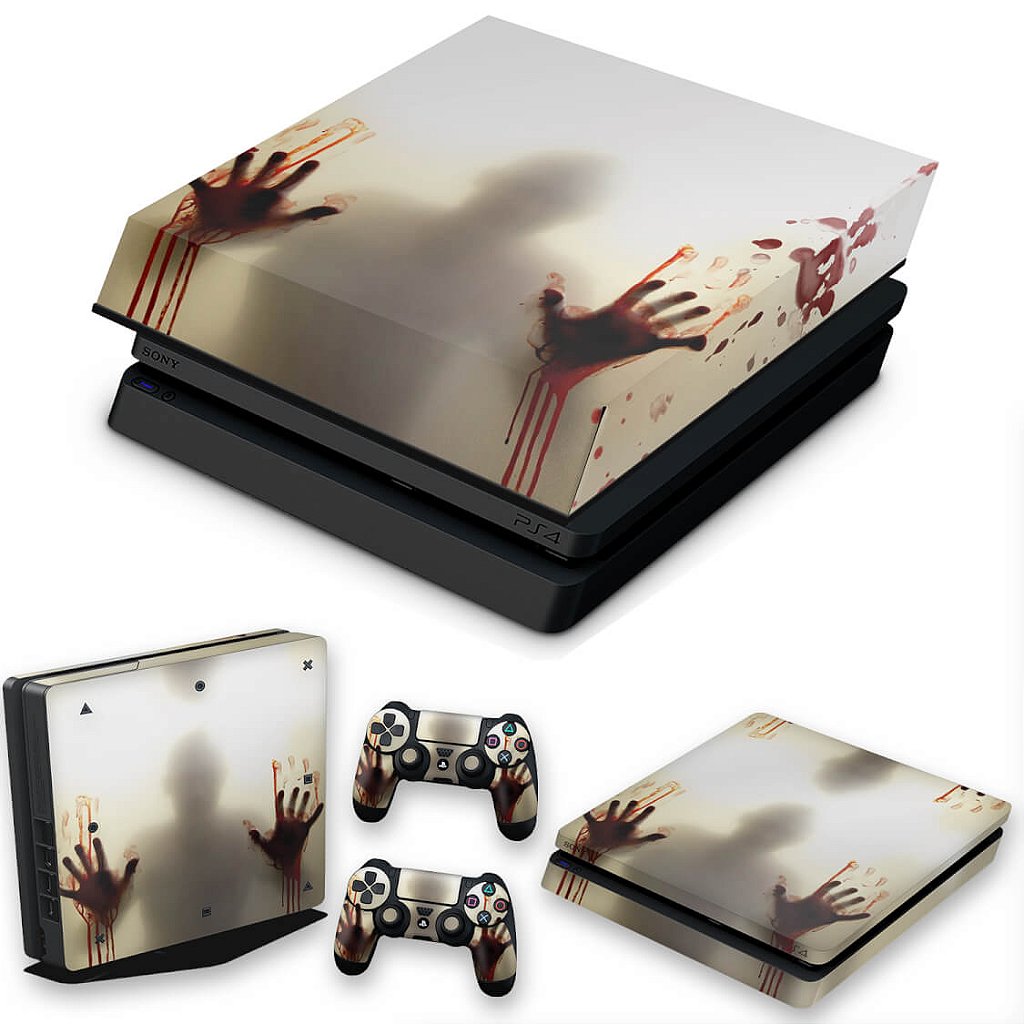 KIT Capa Anti Poeira e Skin Anti-Rage PS4 Slim - Fear The Walking Dead