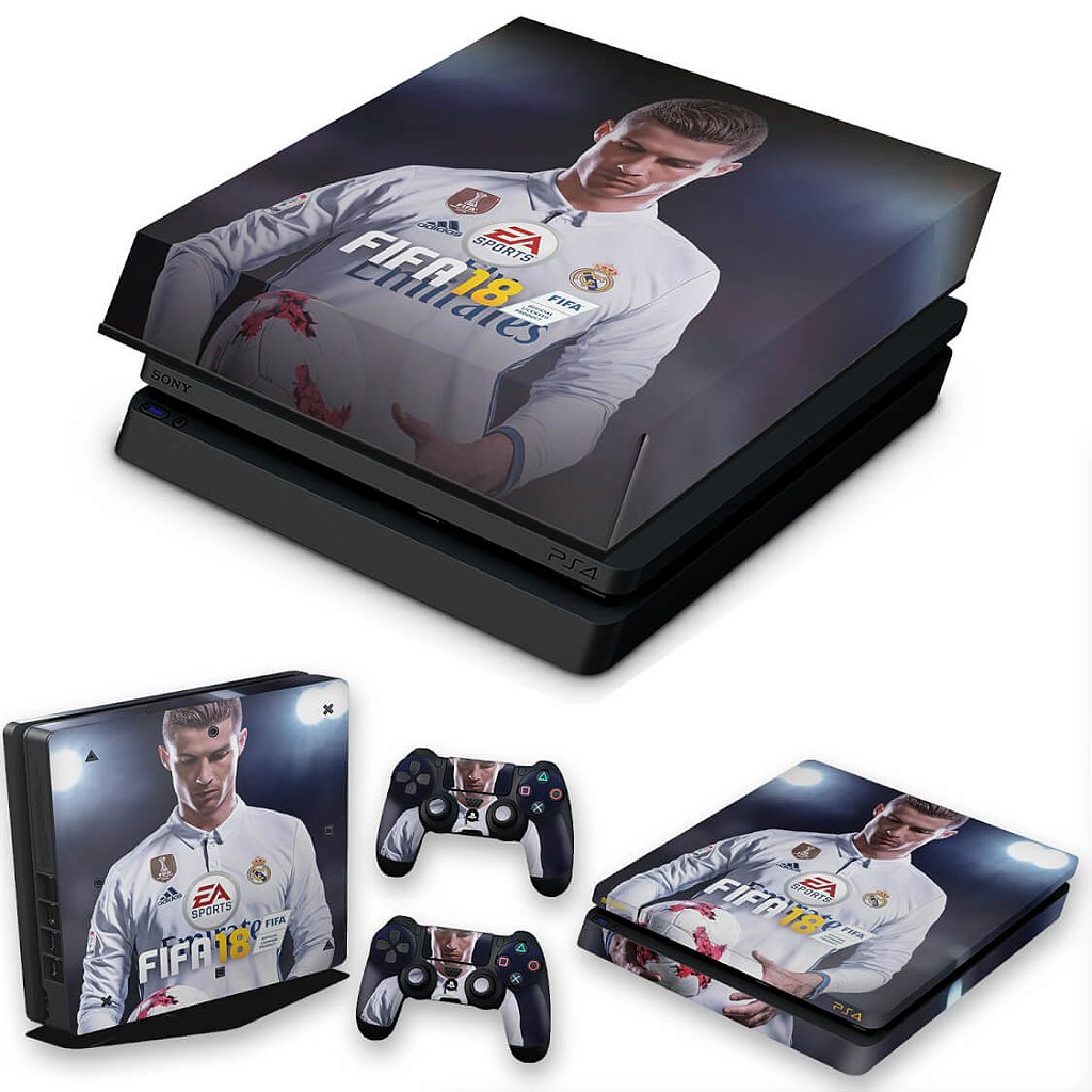 KIT Capa Anti Poeira e Skin Anti-Rage PS4 Slim - Fifa 18