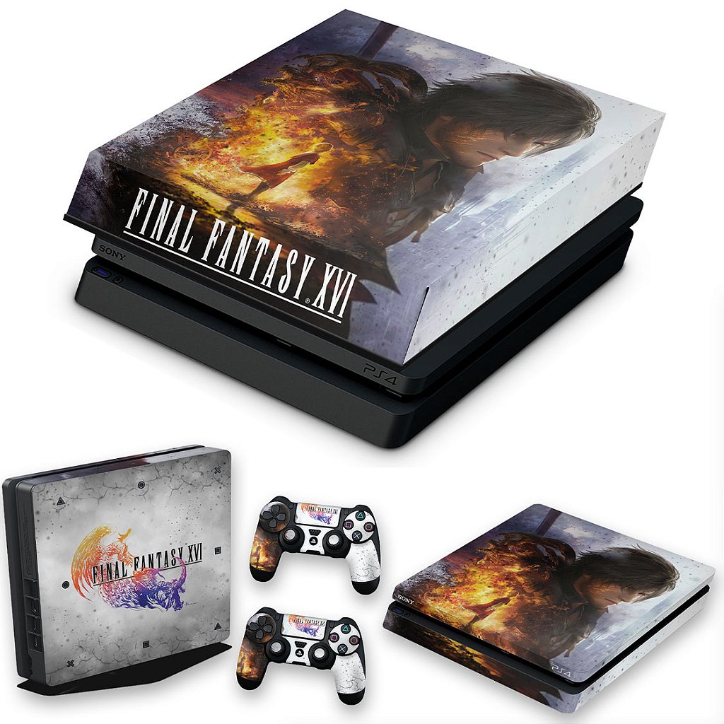 KIT Capa Anti Poeira e Skin Anti-Rage PS4 Slim - Final Fantasy XVI