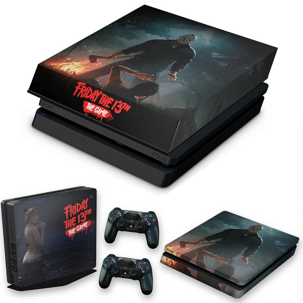 KIT Capa Anti Poeira e Skin Anti-Rage PS4 Slim - Friday The 13Th The Game Sexta-Feira 13