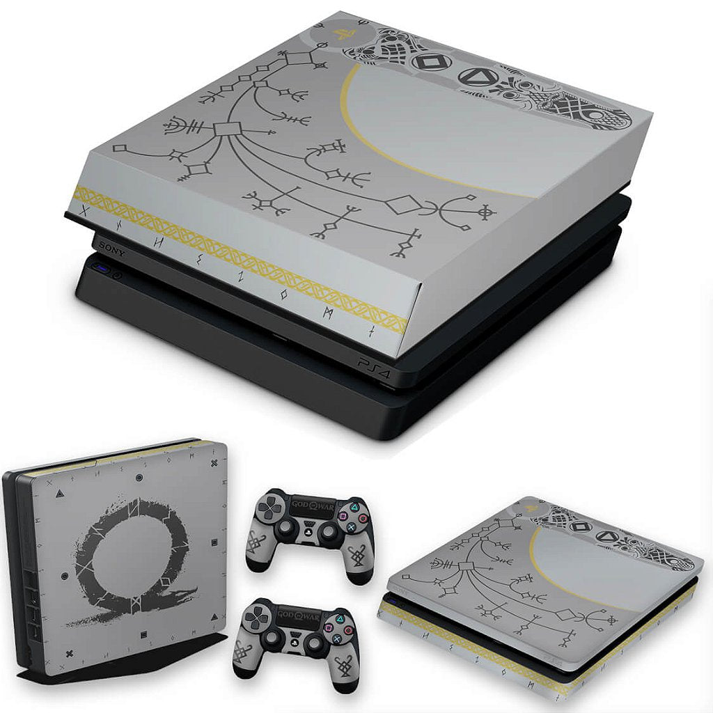KIT Capa Anti Poeira e Skin Anti-Rage PS4 Slim - God Of War Limited Edition