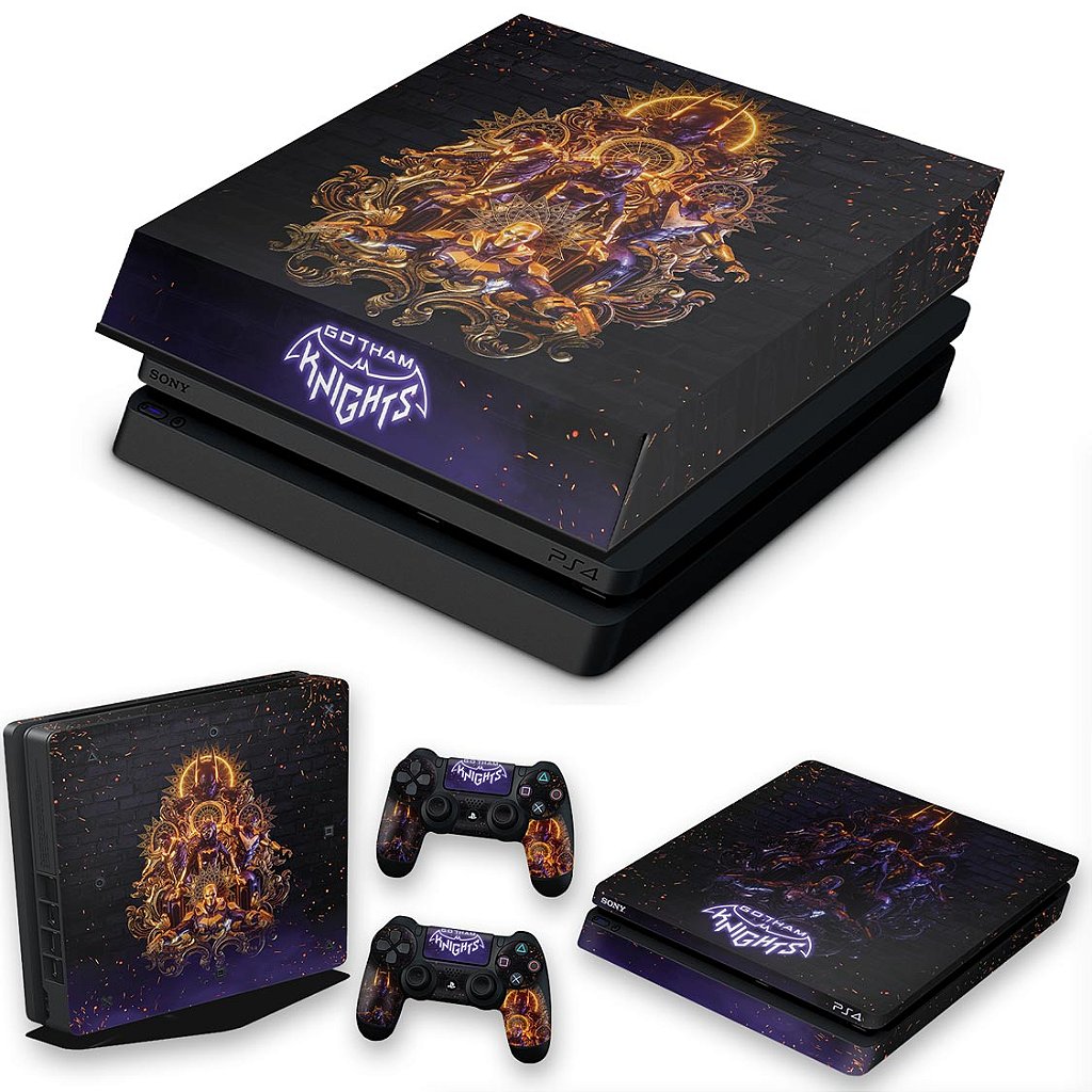 KIT Capa Anti Poeira e Skin Anti-Rage PS4 Slim - Gotham Knights