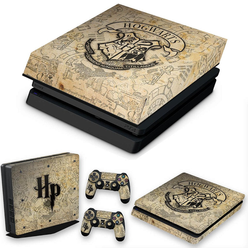 KIT Capa Anti Poeira e Skin Anti-Rage PS4 Slim - Harry Potter