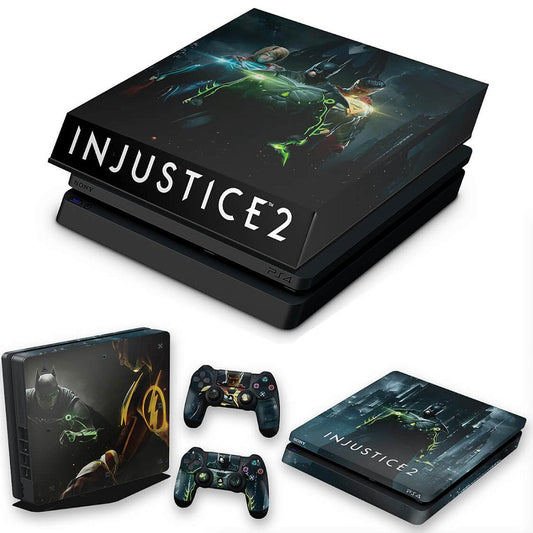 KIT Capa Anti Poeira e Skin Anti-Rage PS4 Slim - Injustice 2
