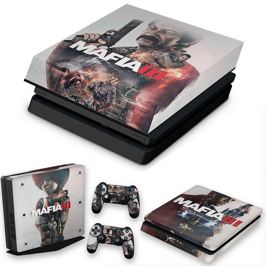 KIT Capa Anti Poeira e Skin Anti-Rage PS4 Slim - Mafia 3
