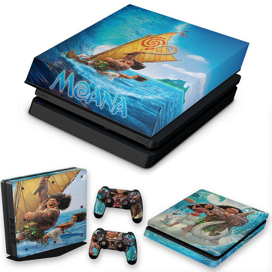 KIT Capa Anti Poeira e Skin Anti-Rage PS4 Slim - Moana