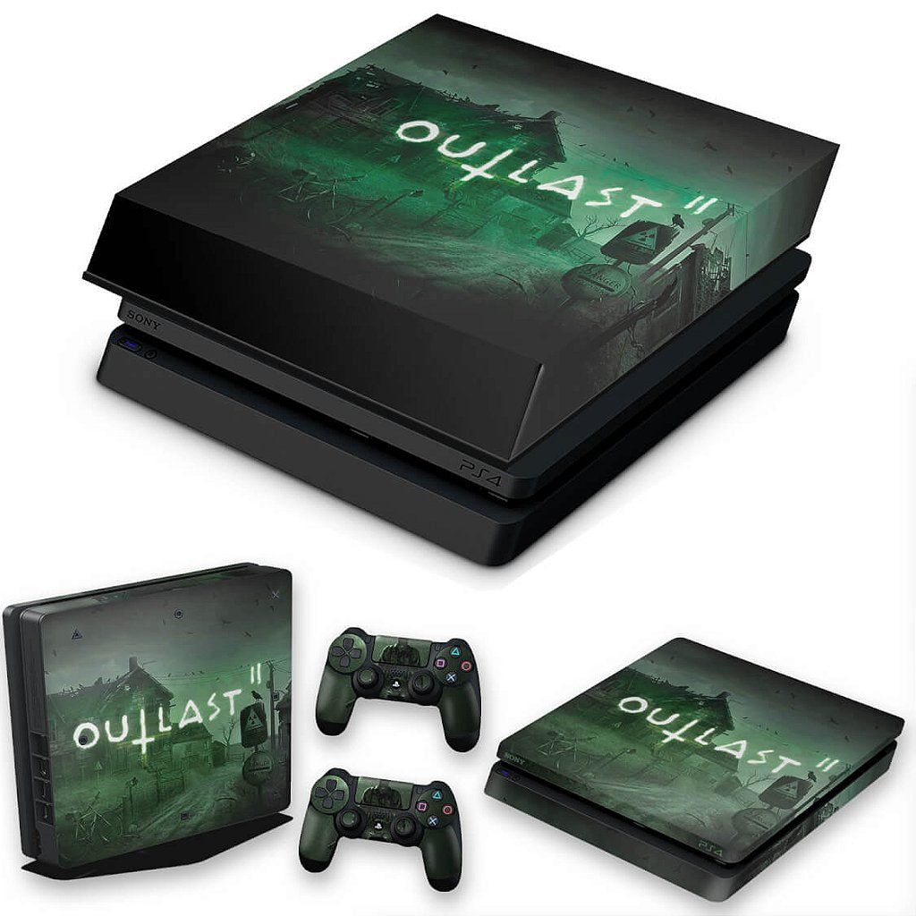 KIT Capa Anti Poeira e Skin Anti-Rage PS4 Slim - Outlast 2