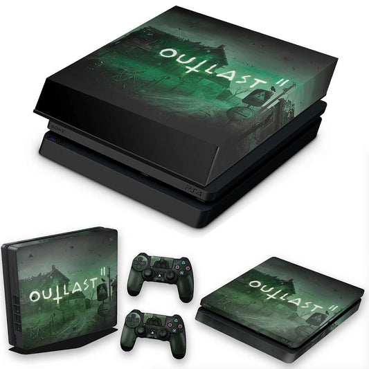 KIT Capa Anti Poeira e Skin Anti-Rage PS4 Slim - Outlast 2