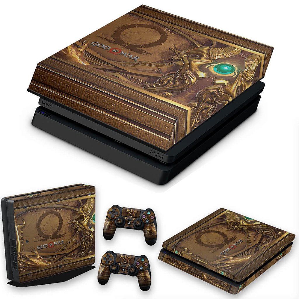 KIT Capa Anti Poeira e Skin Anti-Rage PS4 Slim - Pandora'S Box God Of War
