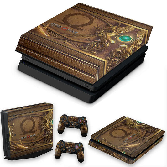 KIT Capa Anti Poeira e Skin Anti-Rage PS4 Slim - Pandora'S Box God Of War