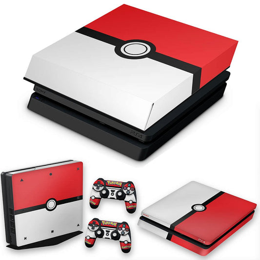 KIT Capa Anti Poeira e Skin Anti-Rage PS4 Slim - Pokemon