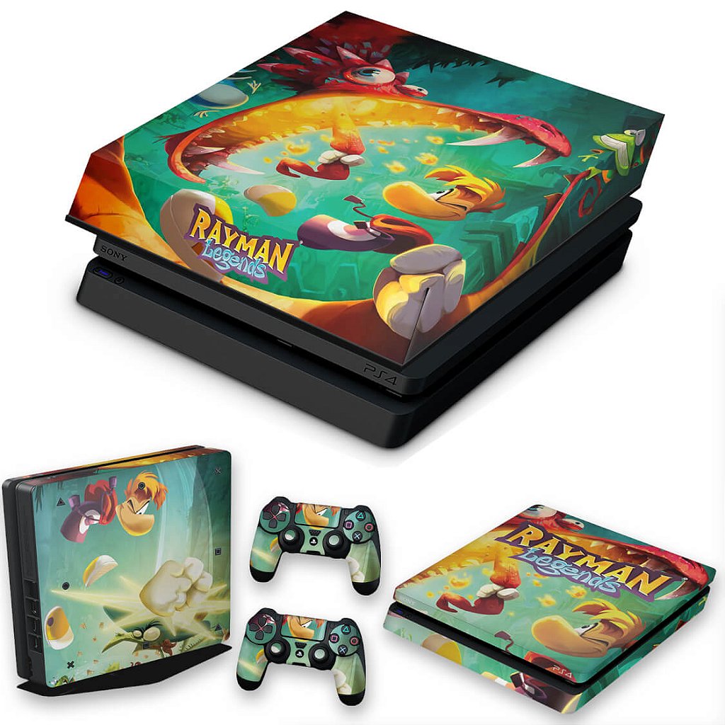 KIT Capa Anti Poeira e Skin Anti-Rage PS4 Slim - Rayman Legends