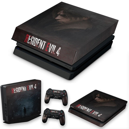KIT Capa Anti Poeira e Skin Anti-Rage PS4 Slim - Resident Evil 4 Remake