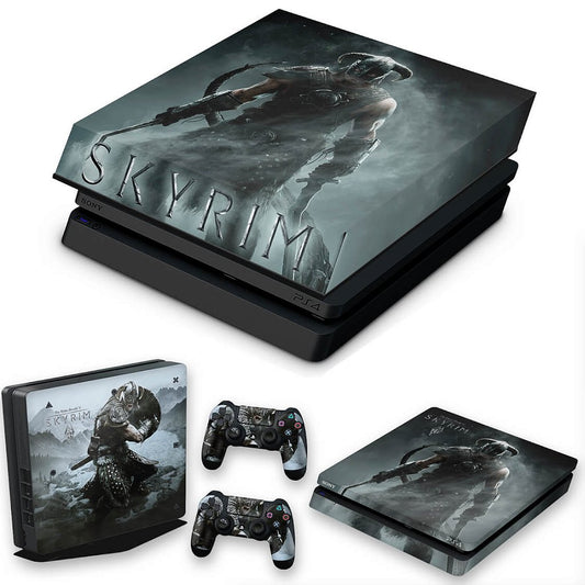 KIT Capa Anti Poeira e Skin Anti-Rage PS4 Slim - Skyrim