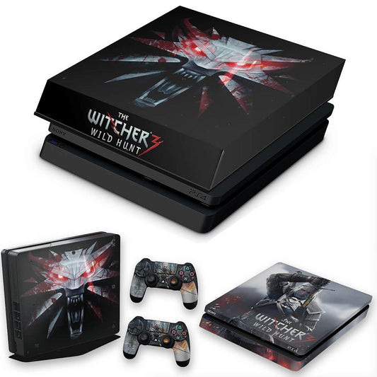 KIT Capa Anti Poeira e Skin Anti-Rage PS4 Slim - The Witcher #A