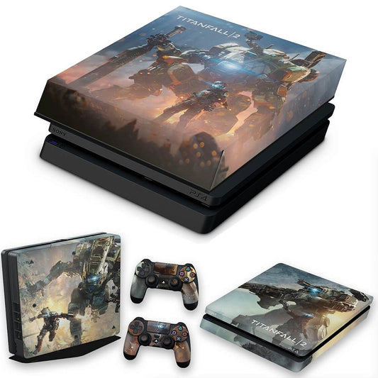 KIT Capa Anti Poeira e Skin Anti-Rage PS4 Slim - Titanfall 2 #B