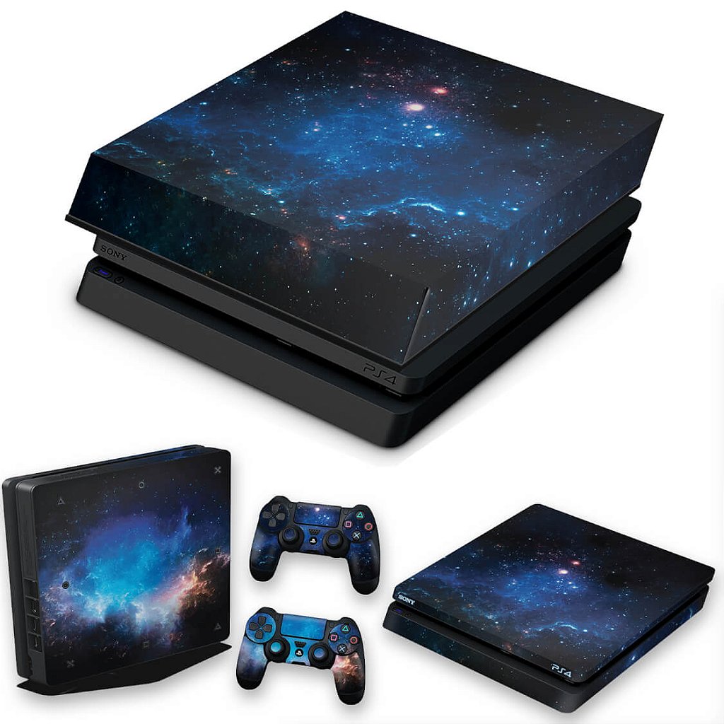 KIT Capa Anti Poeira e Skin Anti-Rage PS4 Slim - Universo Cosmos