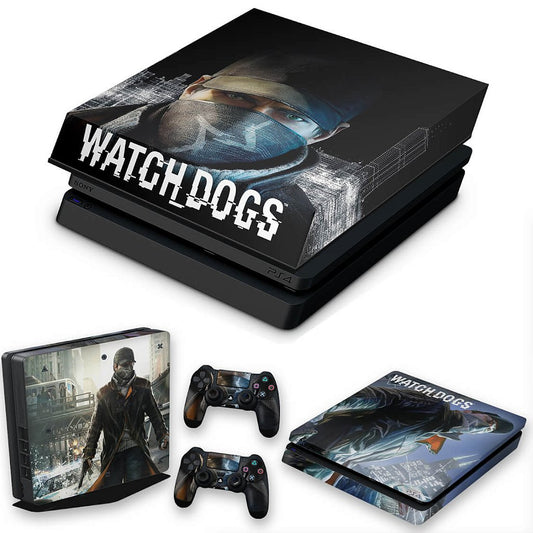 KIT Capa Anti Poeira e Skin Anti-Rage PS4 Slim - Watch Dogs