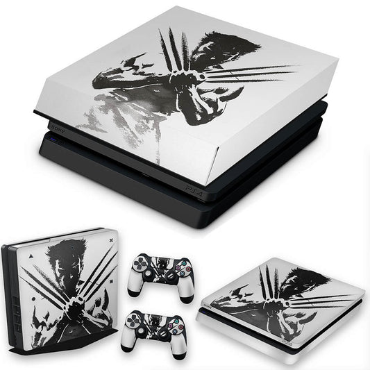 KIT Capa Anti Poeira e Skin Anti-Rage PS4 Slim - Wolverine - X Men