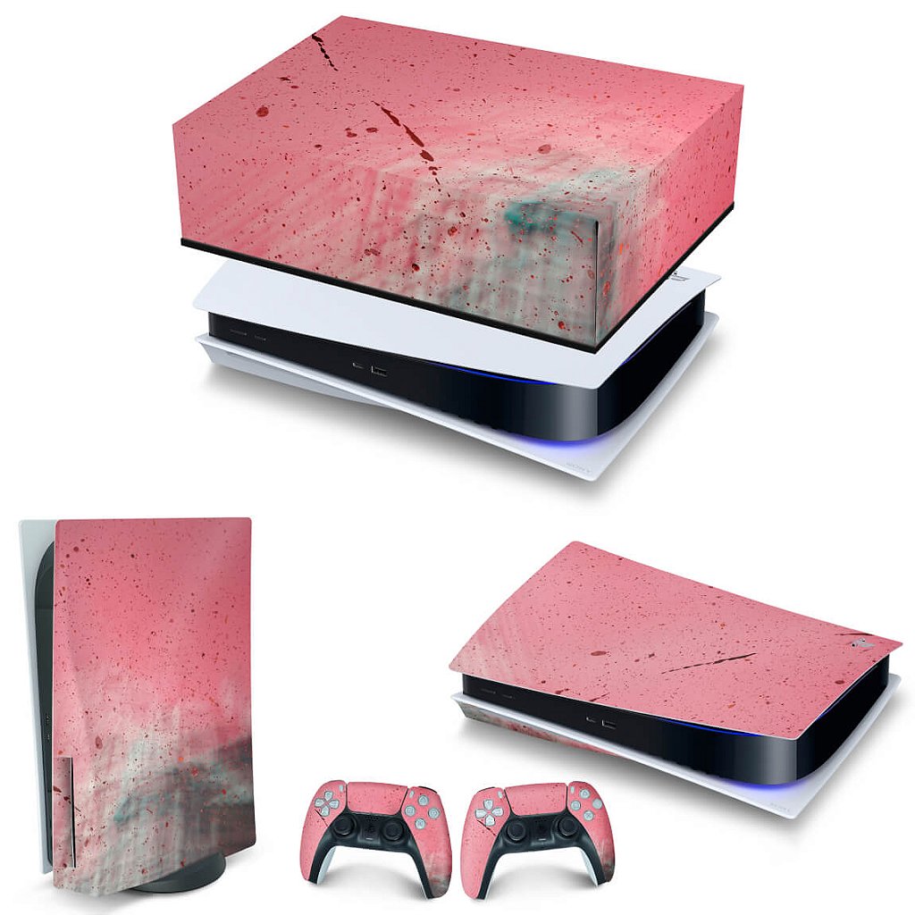 KIT Capa Anti Poeira e Skin Anti-Rage PS5 Fat Horizontal - Abstrato #99 - Pop Arte Skins