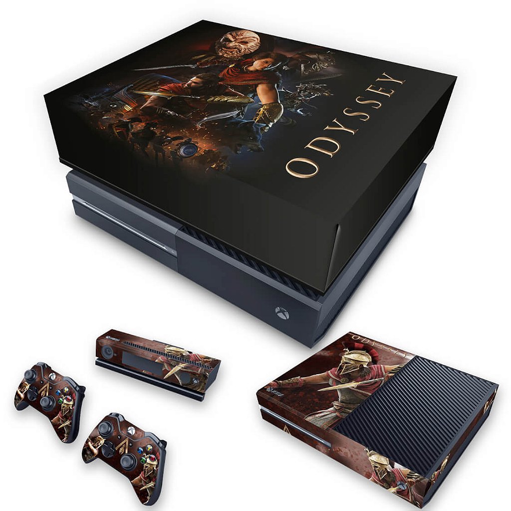 KIT Capa Anti Poeira e Skin Anti-Rage Xbox One Fat - Assassin's Creed Odyssey