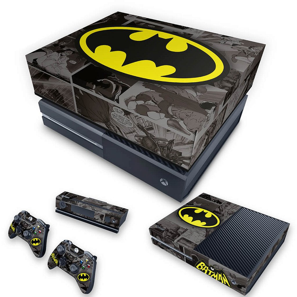 KIT Capa Anti Poeira e Skin Anti-Rage Xbox One Fat - Batman Comics