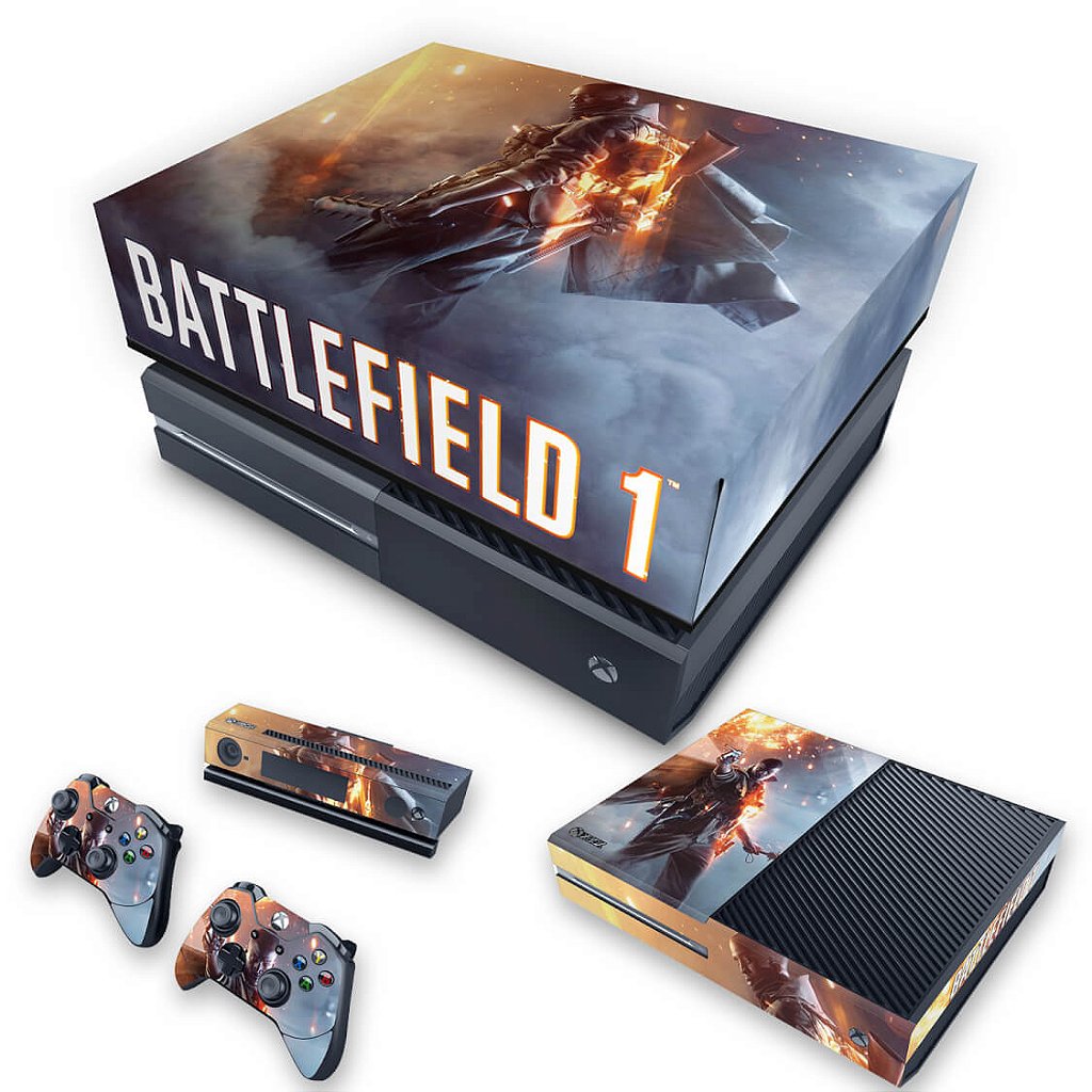 KIT Capa Anti Poeira e Skin Anti-Rage Xbox One Fat - Battlefield 1