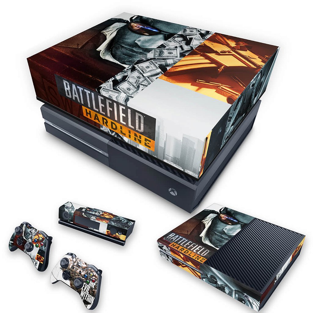 KIT Capa Anti Poeira e Skin Anti-Rage Xbox One Fat - Battlefield Hardline