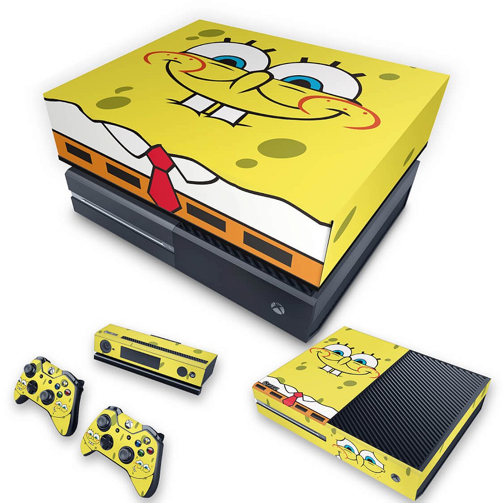 KIT Capa Anti Poeira e Skin Anti-Rage Xbox One Fat - Bob Esponja