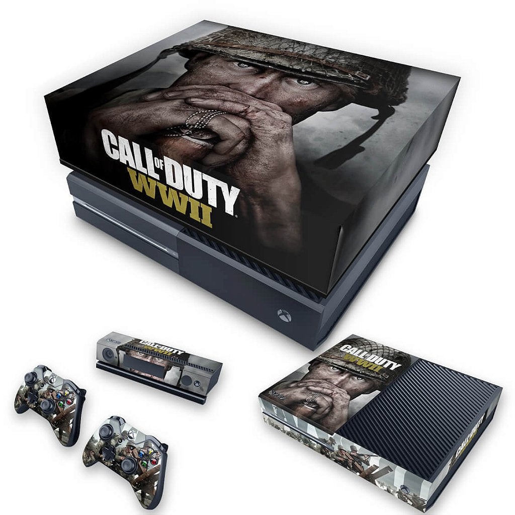 KIT Capa Anti Poeira e Skin Anti-Rage Xbox One Fat - Call of Duty WW2