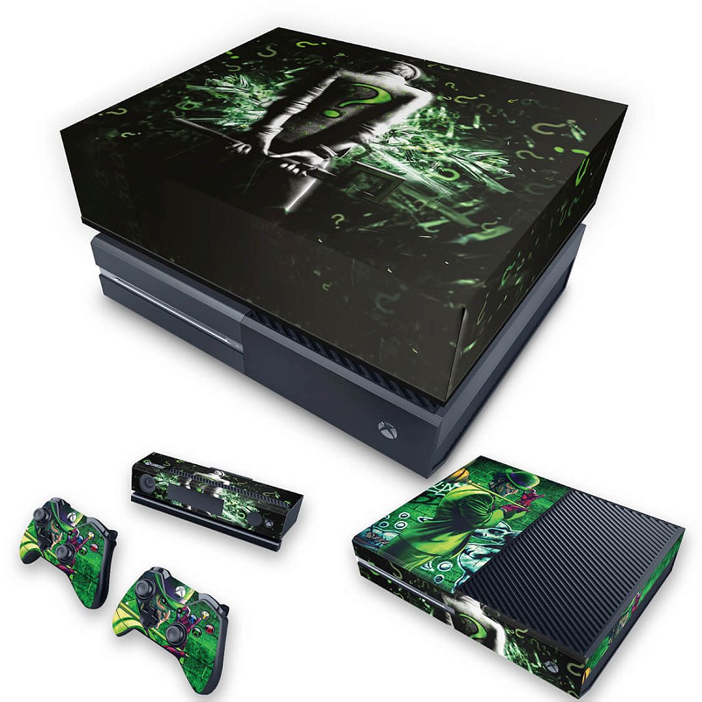 KIT Capa Anti Poeira e Skin Anti-Rage Xbox One Fat - Charada Batman