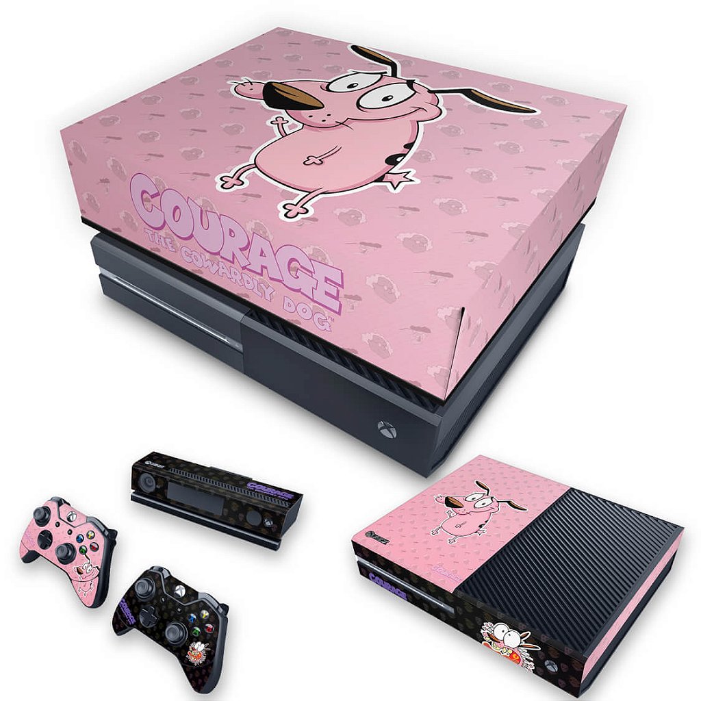 KIT Capa Anti Poeira e Skin Anti-Rage Xbox One Fat - Coragem: O cão covarde