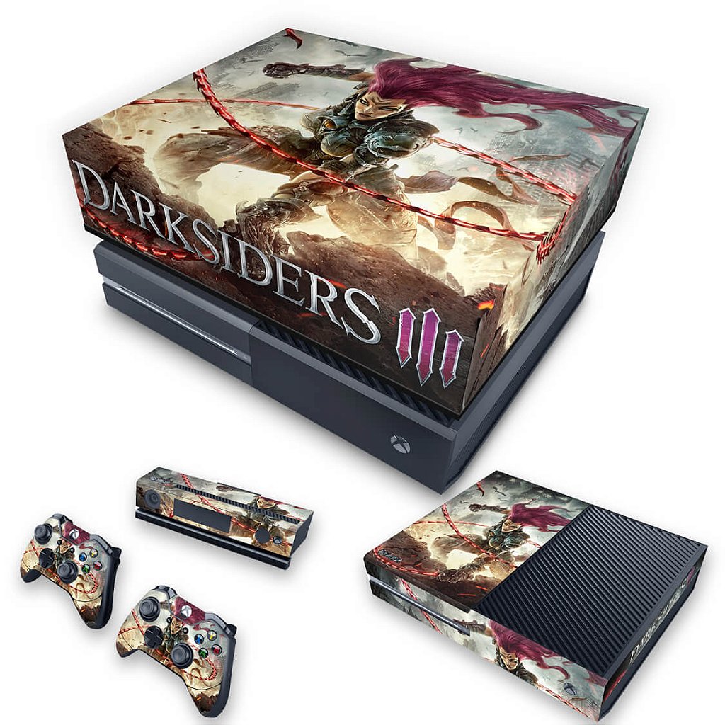 KIT Capa Anti Poeira e Skin Anti-Rage Xbox One Fat - Darksiders 3