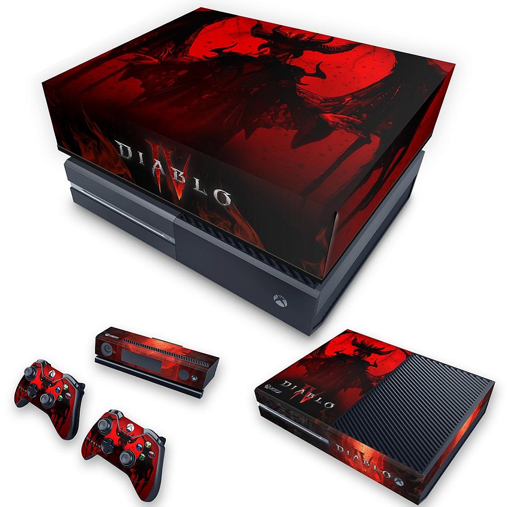 KIT Capa Anti Poeira e Skin Anti-Rage Xbox One Fat - Diablo IV 4