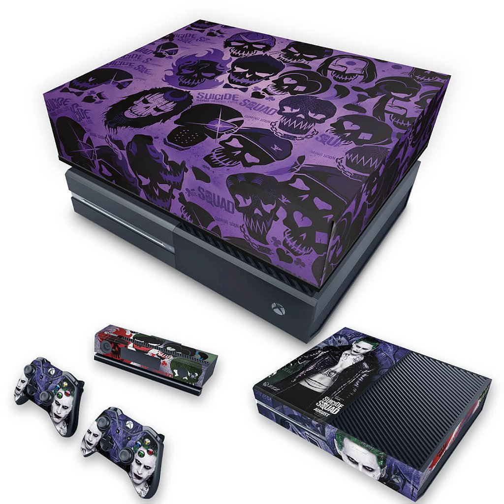 KIT Capa Anti Poeira e Skin Anti-Rage Xbox One Fat - Esquadrão Suicida #D