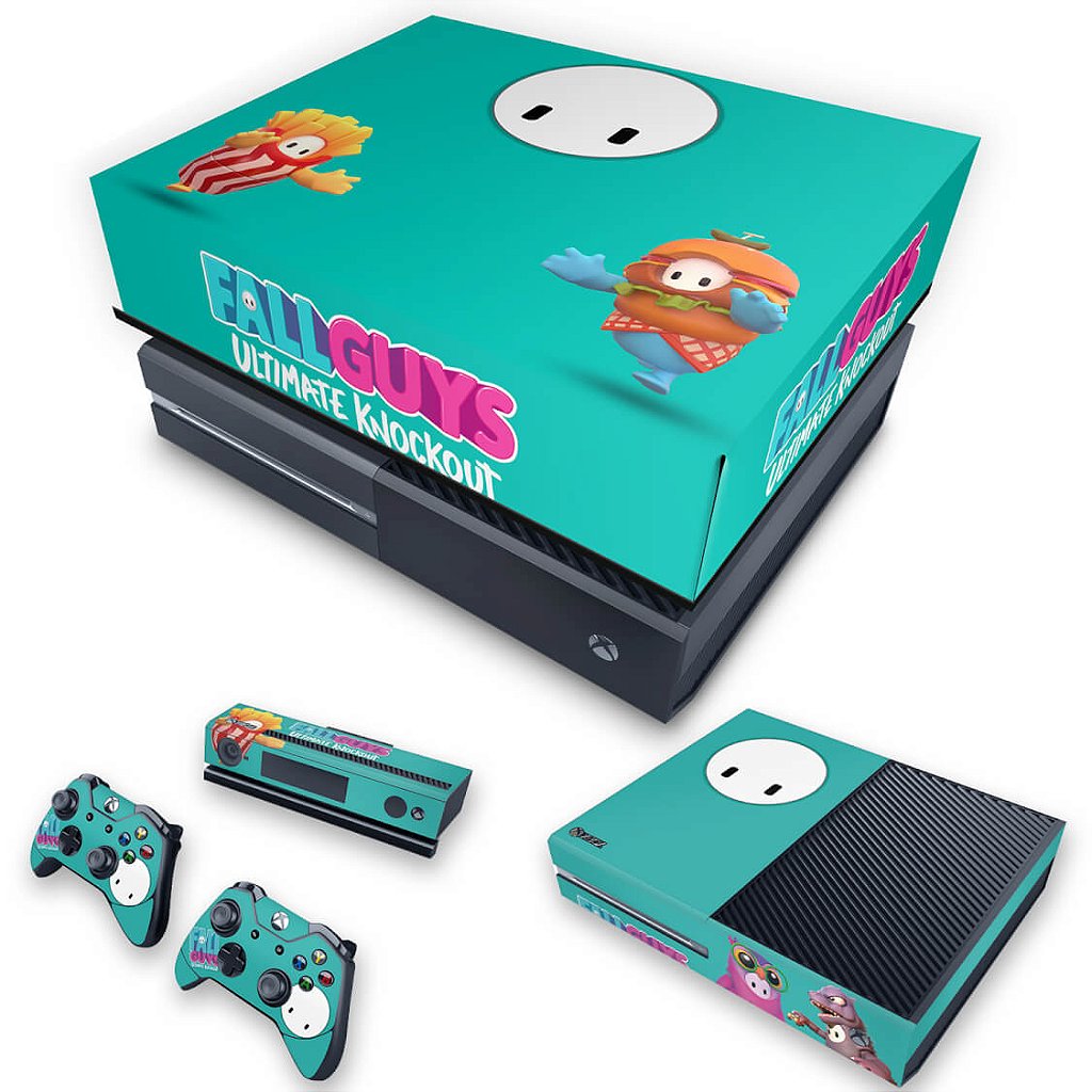 KIT Capa Anti Poeira e Skin Anti-Rage Xbox One Fat - Fall Guys