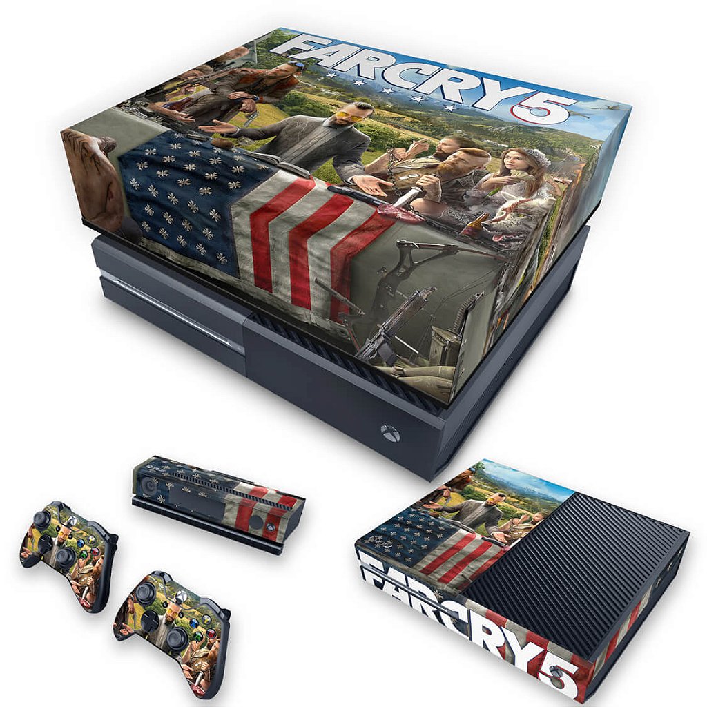 KIT Capa Anti Poeira e Skin Anti-Rage Xbox One Fat - Far Cry 5