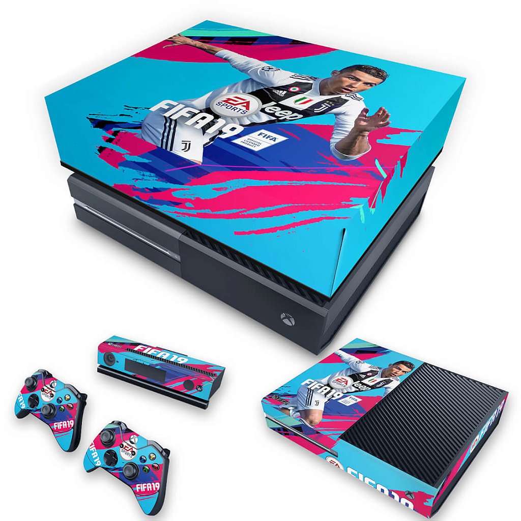 KIT Capa Anti Poeira e Skin Anti-Rage Xbox One Fat - FIFA 19