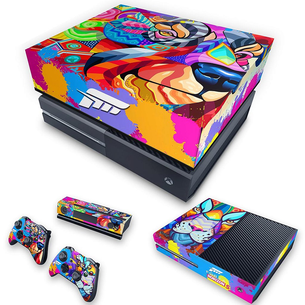 KIT Capa Anti Poeira e Skin Anti-Rage Xbox One Fat - Forza Horizon 5