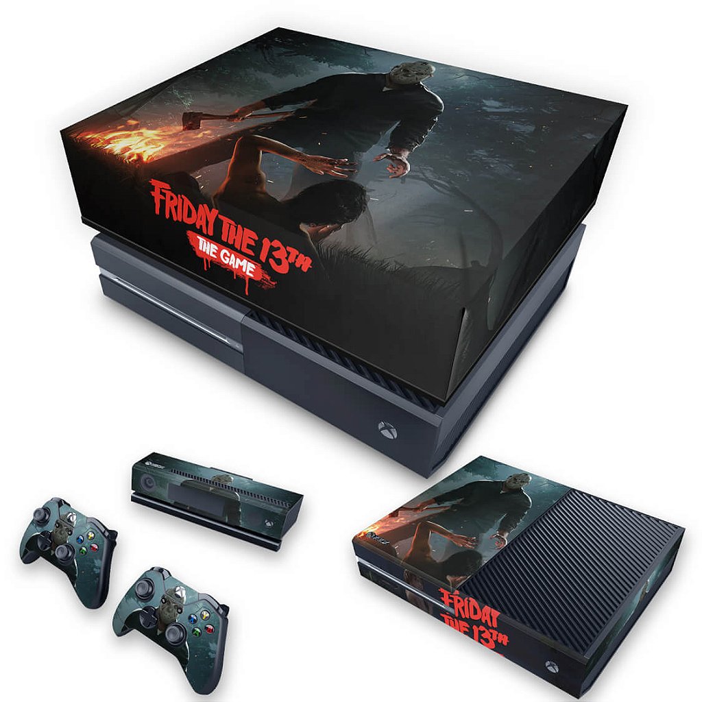 KIT Capa Anti Poeira e Skin Anti-Rage Xbox One Fat - Friday the 13th The game - Sexta-Feira 13